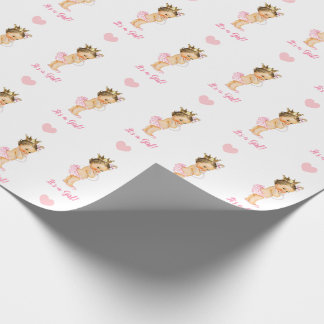 Baby Girl Wrapping Paper Vintag Baby Es ist ein Mä Geschenkpapier