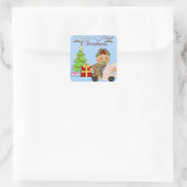 Baby Girl's 1. Weihnachtsaufkleber Quadratischer Aufkleber (Tasche)