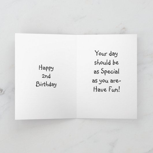 **BABY GIRL'S 2. BIRTHDAY** CARD KARTE (Innenseite)