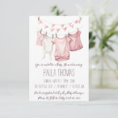 Baby Girl's Clothes Kleidung Babydusche Einladung (Stehend Vorderseite)