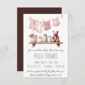 Baby Girl's Clothes Kleidung Babydusche Einladung (Vorne/Hinten)