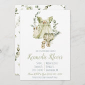 Baby Girl's Dress, Layette, Babydusche Einladung (Vorne/Hinten)