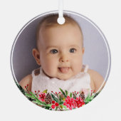 Baby Girls Erste Weihnachtsfeier Rentier & Name Ornament Aus Metall (Rückseite)