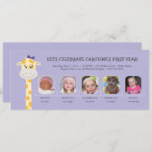 Baby Girl's erstes Geburtstag Jahr Einladung (Vorne/Hinten)