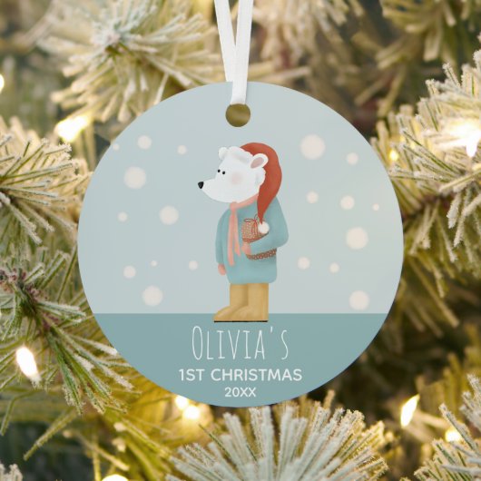 Baby Girls Erstes Weihnachtsgebäck Polar Bear & Sn Ornament Aus Metall (InSitu)