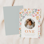 Baby Girl's First Birthday Wildblume Einladung