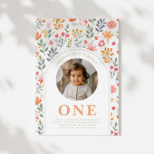 Baby Girl's First Birthday Wildblume Einladung