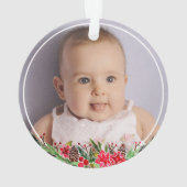 Baby Girls First Christmas Foto Sloth & Name Ornament (Rückseite)