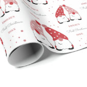 Baby Girls First Christmas Gnomes Red Pink Geschenkpapier (Rolleneckpunkt)