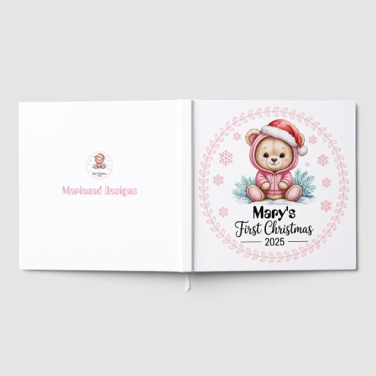 Baby Girl's First Christmas Guest Book - Gästebuch (Voll)