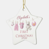 Baby Girl's First Christmas Keramik Ornament (Links)