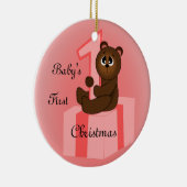 Baby Girls First Christmas Keramikornament (Rechts)