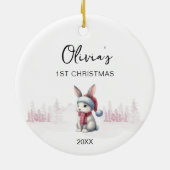 Baby Girl's First Christmas Ornament 2023 modern (Hinten)