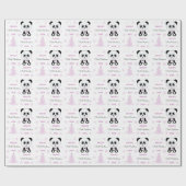 Baby Girls First Christmas Panda Bear Pink Geschenkpapier (Flach)