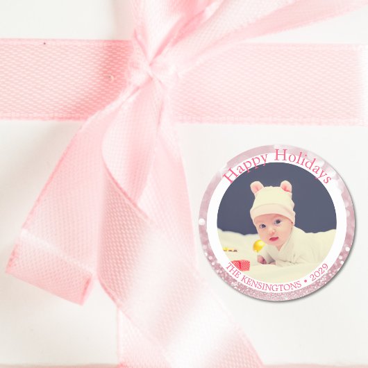 Baby Girl's First Christmas Personalisiert Sticker