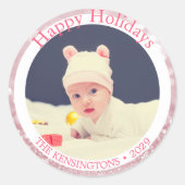 Baby Girl's First Christmas Personalisiert Sticker (Vorderseite)