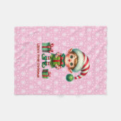 Baby Girl's First Christmas Personalize Name Pink Fleecedecke (Vorderseite (Horizontal))