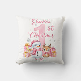 Baby Girl's First Christmas Pillow Kissen