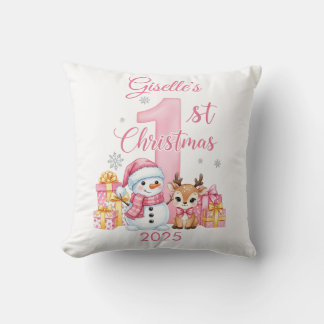 Baby Girl's First Christmas Pillow Kissen