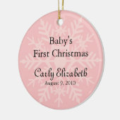 Baby Girl's First Christmas - Pink Snowflake Keramik Ornament (Links)