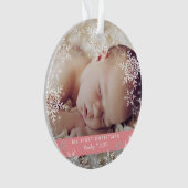 Baby Girl's First Christmas Snowflakes Pink Ornament (Vorderseite)