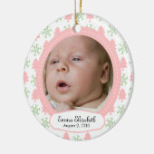 Baby Girl's First Christmas - Tree & Snowflake Keramik Ornament (Links)