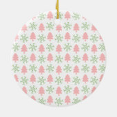 Baby Girl's First Christmas - Tree & Snowflake Keramik Ornament (Hinten)