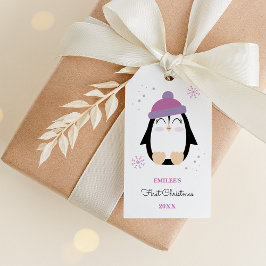 Baby Girls First Christmas Winter Pinguin Pink Geschenkanhänger