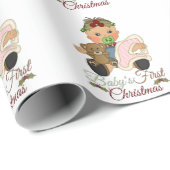 Baby Girls First Christmas Wrapping Paper Geschenkpapier (Rolleneckpunkt)