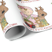 Baby Girls First Christmas Wrapping Paper Geschenkpapier (Rolleneckpunkt)