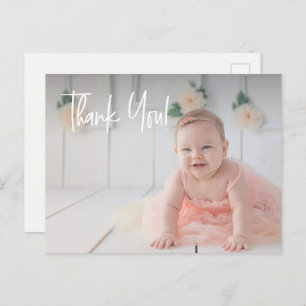 Baby Girl's first Geburtstag Danke Foto Postkarte