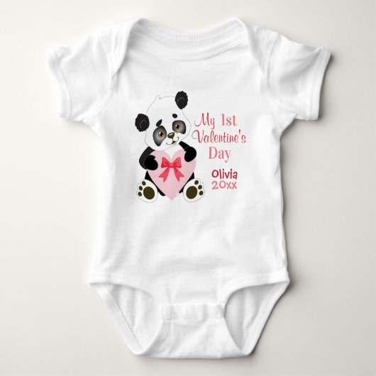 Baby Girl's First Valentine Day Baby Strampler (Vorderseite)