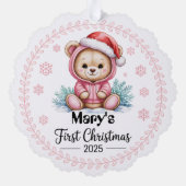 Baby Girl's First Xmas Ornament - Personalisiert (Rückseite)