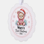Baby Girl's First Xmas Ornament - Personalisiert (Links)