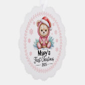 Baby Girl's First Xmas Ornament - Personalisiert Karte (Rechts)