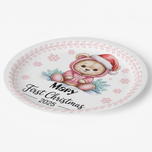 Baby Girl's First Xmas Paper Teller - bestellbar (Schrägansicht)