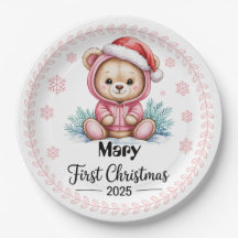 Baby Girl's First Xmas Paper Teller - bestellbar