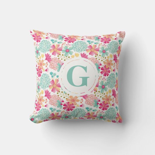 Baby Girls Letter Floral Pattern Kinderzimmer Pill Kissen (Vorderseite)