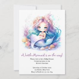 Baby Girl's Mermaid Baby Shower Beauty Einladung