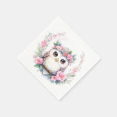 Baby Girl's Owl Blumendusche Serviette (Ecke)