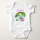 Baby Girl's Personalisiert First St Patricks Day Baby Strampler (Vorderseite)