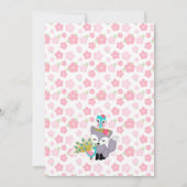 Baby Girls Pink Fox Kinderdusche Einladung (Rückseite)