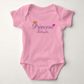 Baby Girl's Pink & Gold Crown Princess Custom Baby Strampler (Vorderseite)