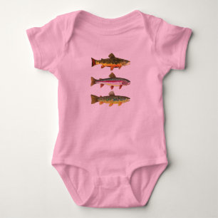 Baby Girl's Pink Trout Fishing Strampler