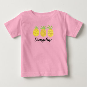 Baby Girls Watercolor Ananas Trio T - Shirt