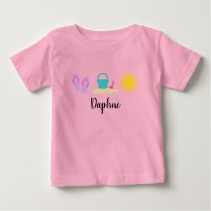 Baby Girls Watercolor Beach Trio T - Shirt