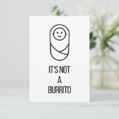 Baby Glückwunsch Karte zur Geburt - Burrito (Stehend Vorderseite)