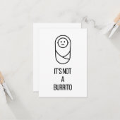 Baby Glückwunsch Karte zur Geburt - Burrito (Vorderseite/Rückseite Beispiel)