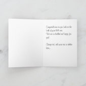 Baby Glückwunschkarte mit Boy's Name & Text. Karte (Innenseite)