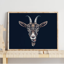 Baby Goat Animal Portrait | Ziegenwand Poster